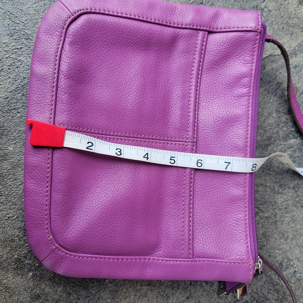 Tignanello Geniune Leather Fully Lined Purple Shoulder Bag - Picture 3 of 12